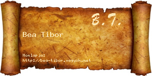 Bea Tibor névjegykártya